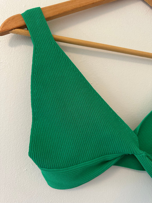 Zara Cropped Ribbed Top - Size Medium