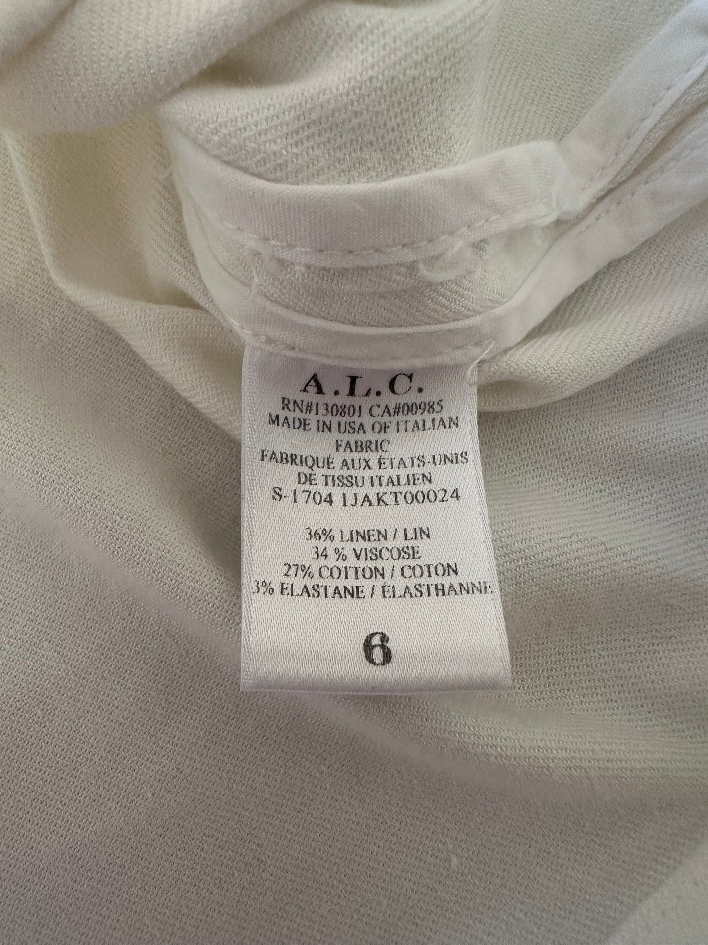 A.L.C. Cropped Zip Up Utility Jacket with Hood in White | Size 6