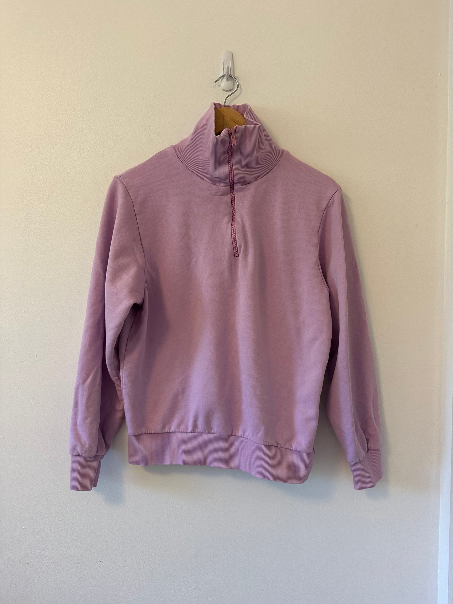 Warm ME - Women's Purple Quarter Zip Stand Up Collar Sweatshirt | Size Small