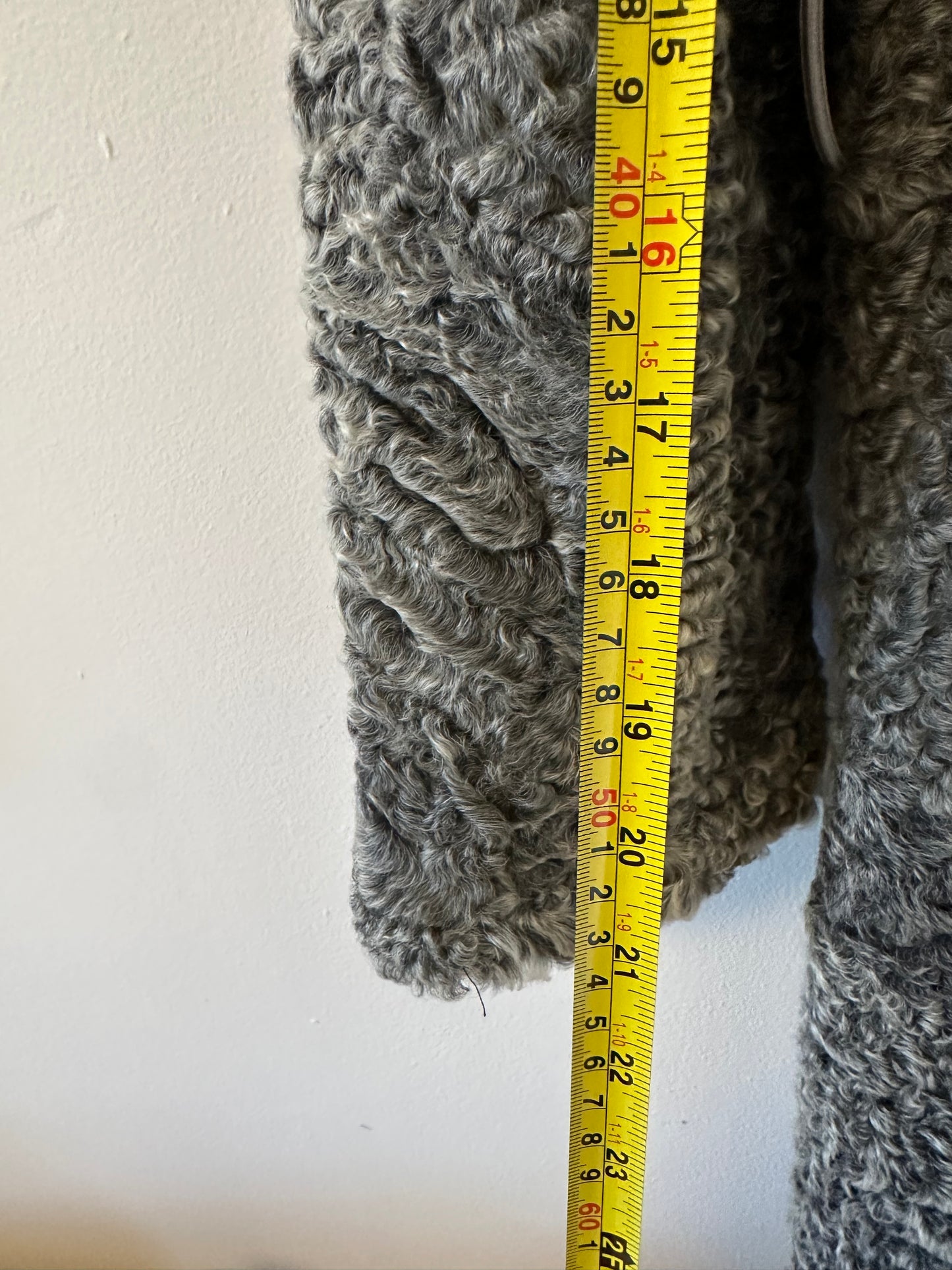 Vintage Gray Lamb and Mink Fur Women's Coat