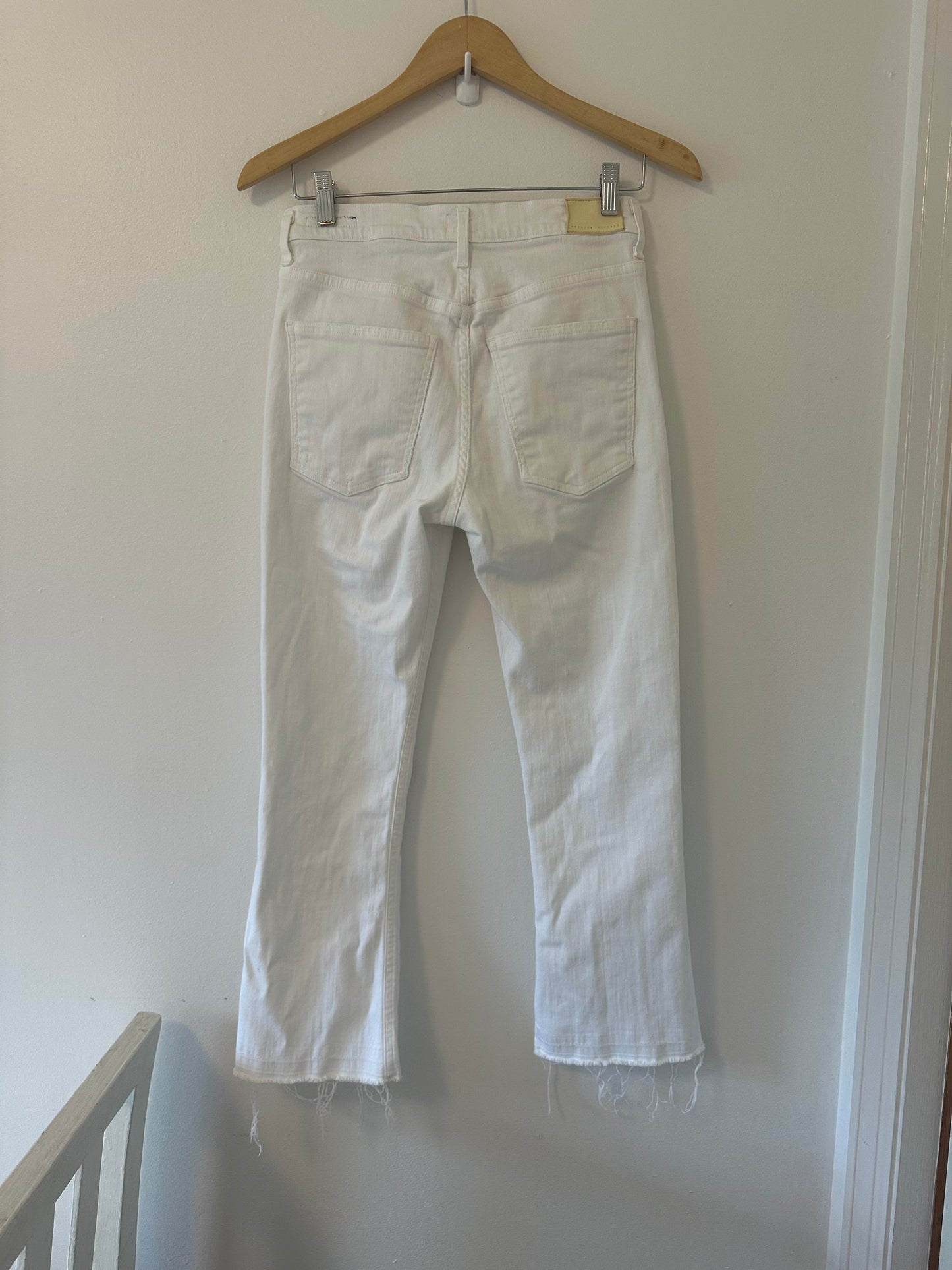 Citizens Of Humanity White High Rise Drew Crop Flare Jeans - Size 25