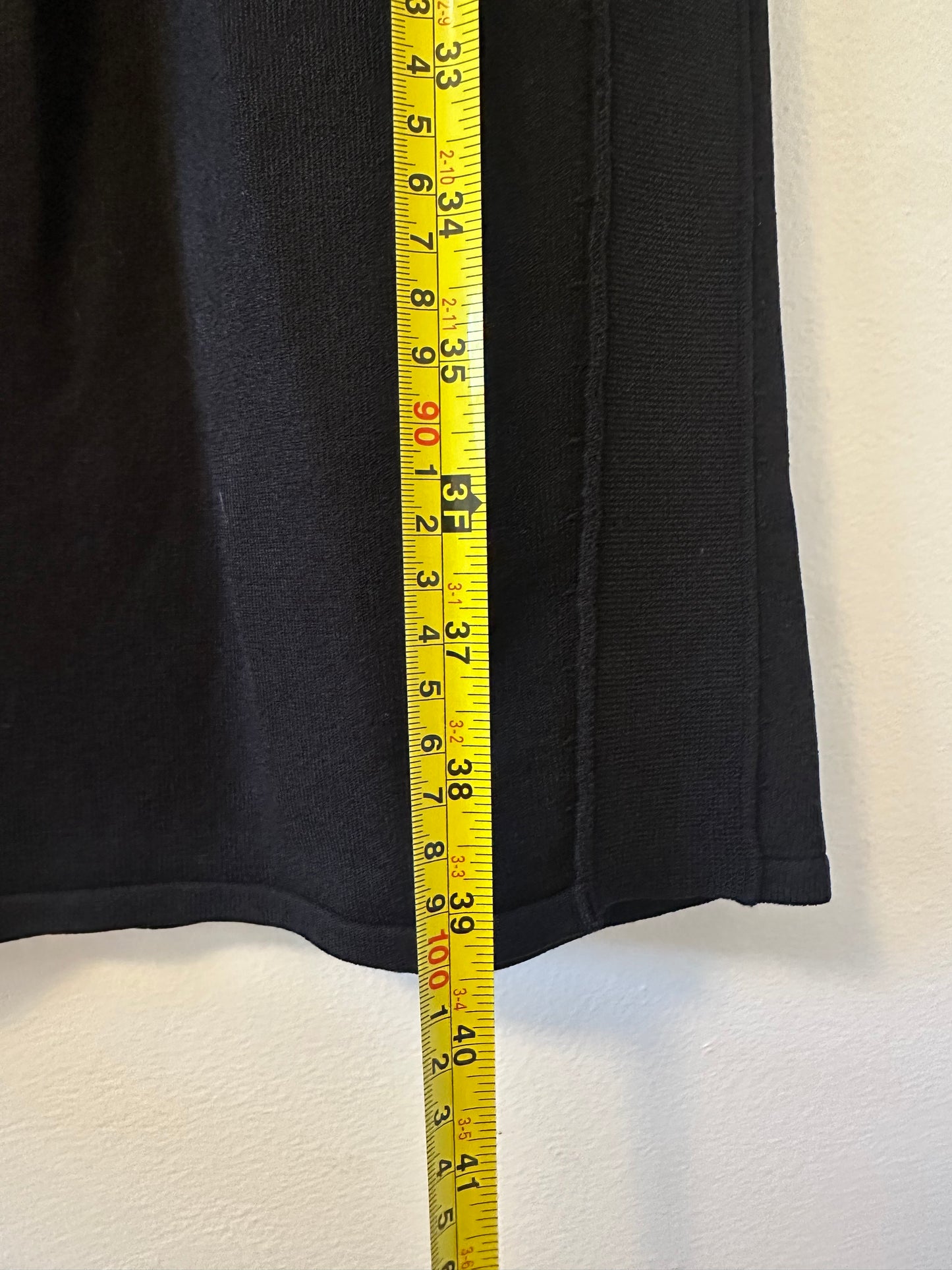 Vince Fitted Long Sleeve Knit Dress in Black - Size Medium