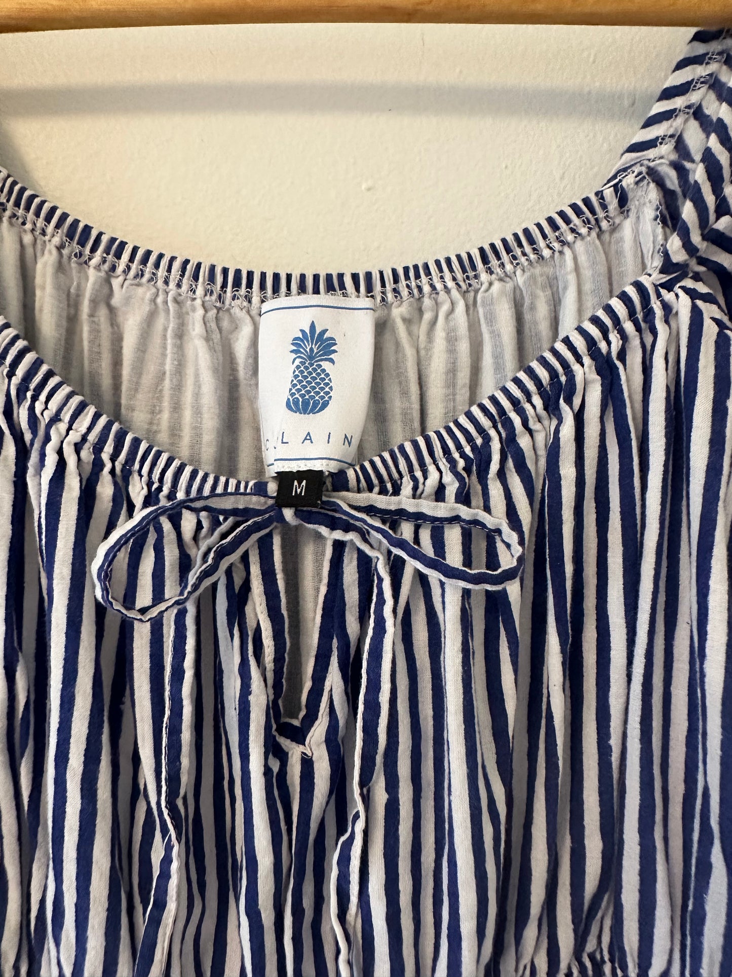CJ Laing Blue and White Striped Dress Size Medium