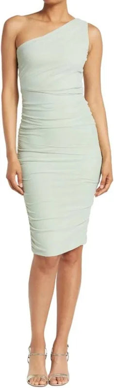 Love X Design One Shoulder Body Con Dress in Sage Green - Size Medium