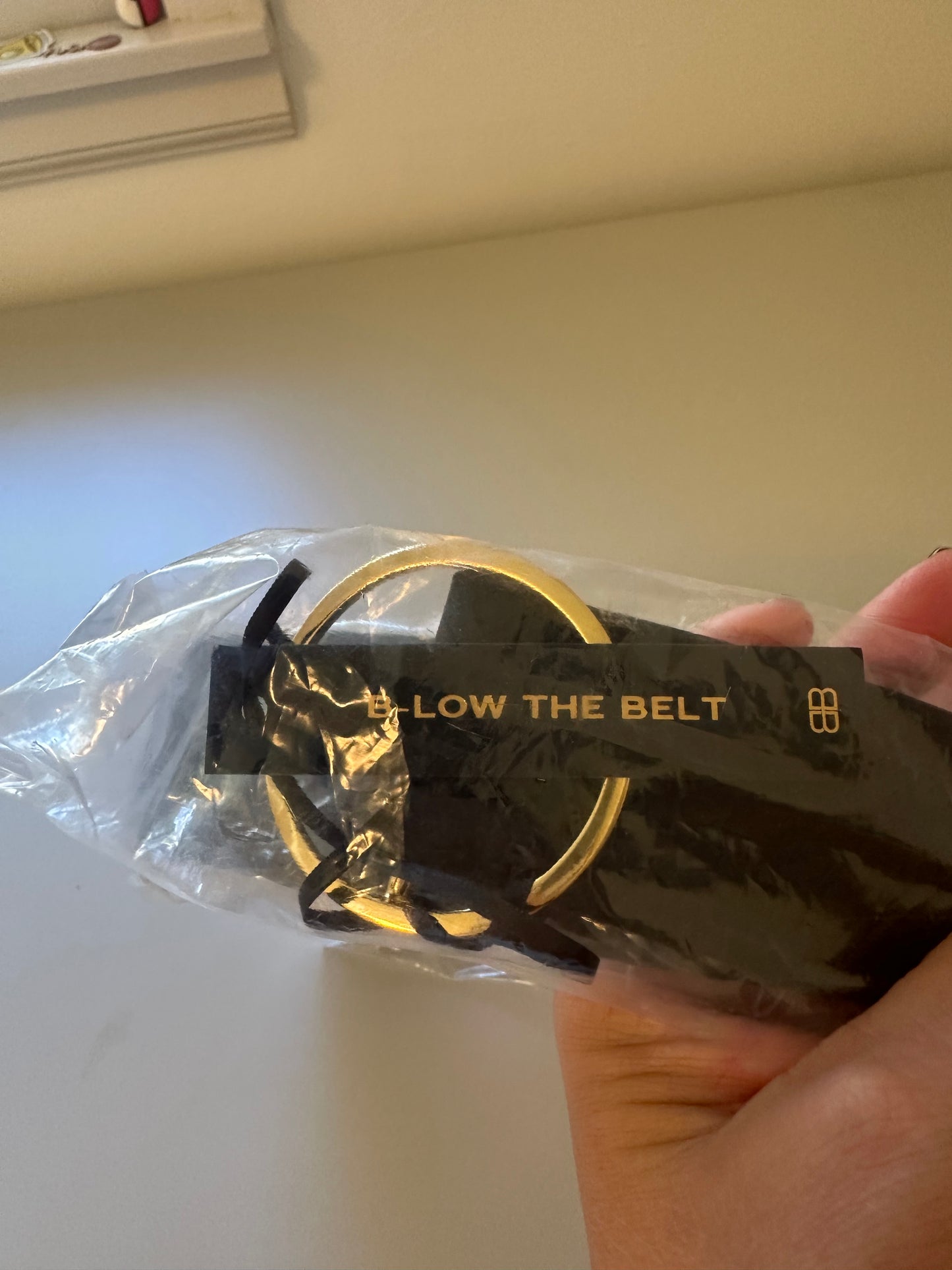 NWT B-Low the Belt Molly Black Belt with Gold Circle Buckle | Size Medium