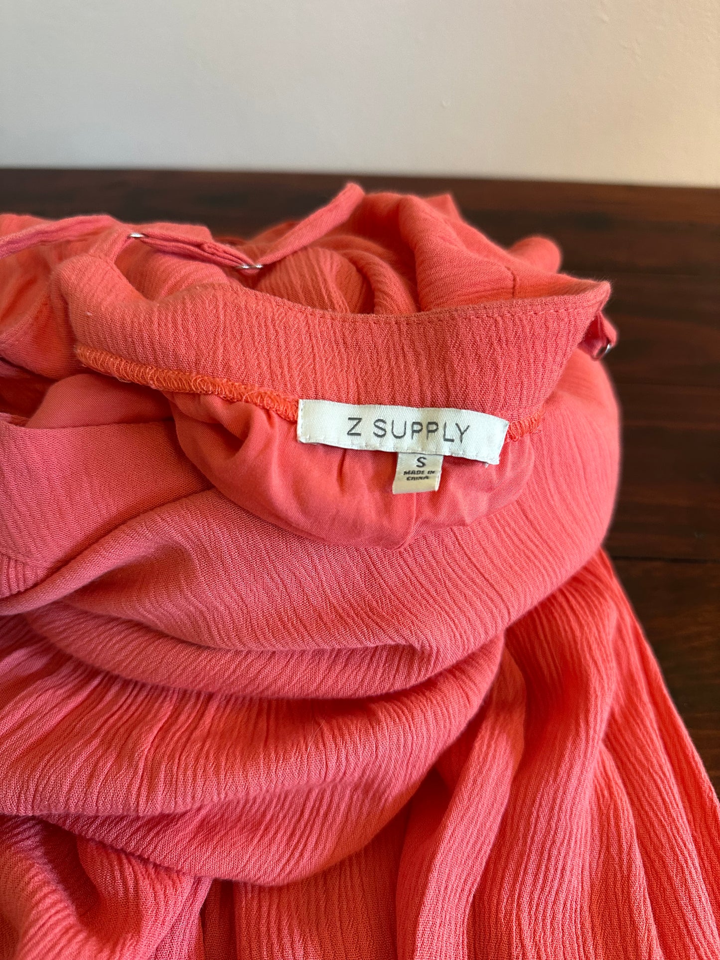 Z Supply Leila Coral Tiered Ruffle Maxi Dress - Size Small