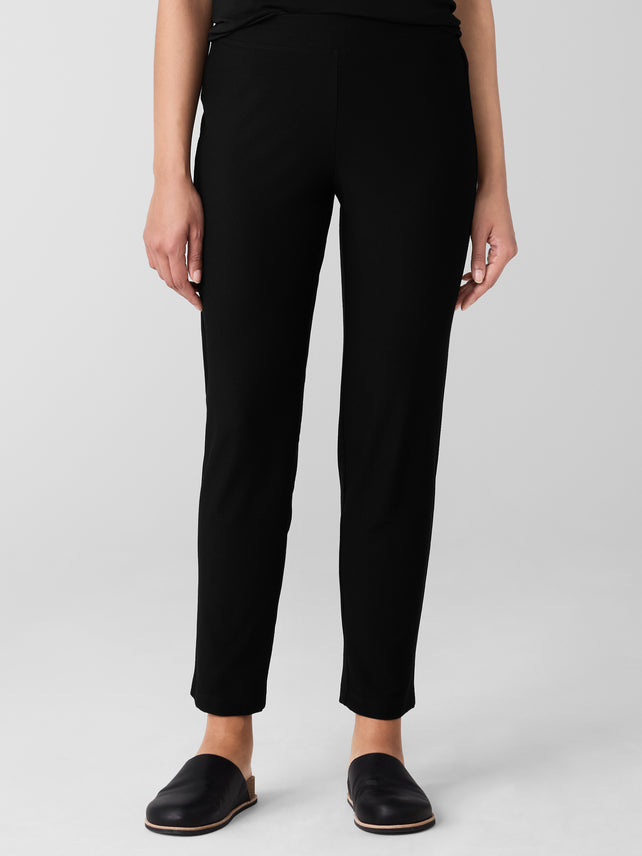 Eileen Fisher Washable Stretch Crepe Slim Ankle Pull On Pant | Size XL