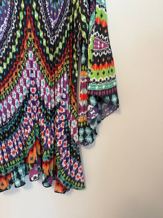 Nicole Miller Artelier Multicolored Tunic Blouse | Size Large