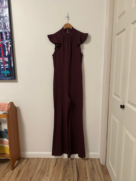 Amanda Uprichard x REVOLVE Davina Jumpsuit in Merlot | Size Large