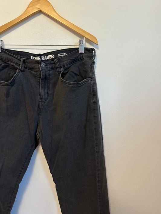 Eddie Bauer Flannel Lined Boyfriend Midrise Slim Jeans Faded Black | Size 12P