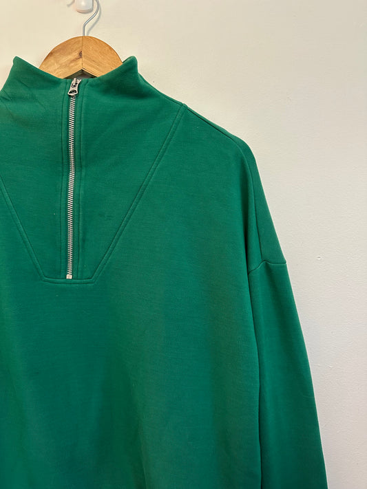 Varley DoubleSoft Green Half Zip Pullover Sweatshirt | Size Small