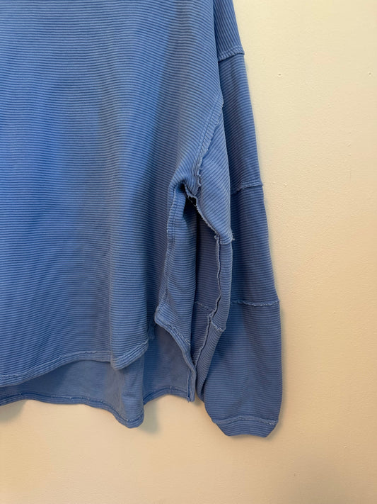 Free People x We The Free Total Eclipse Ribbed T-Shirt in Periwinkle Blue | Size Small