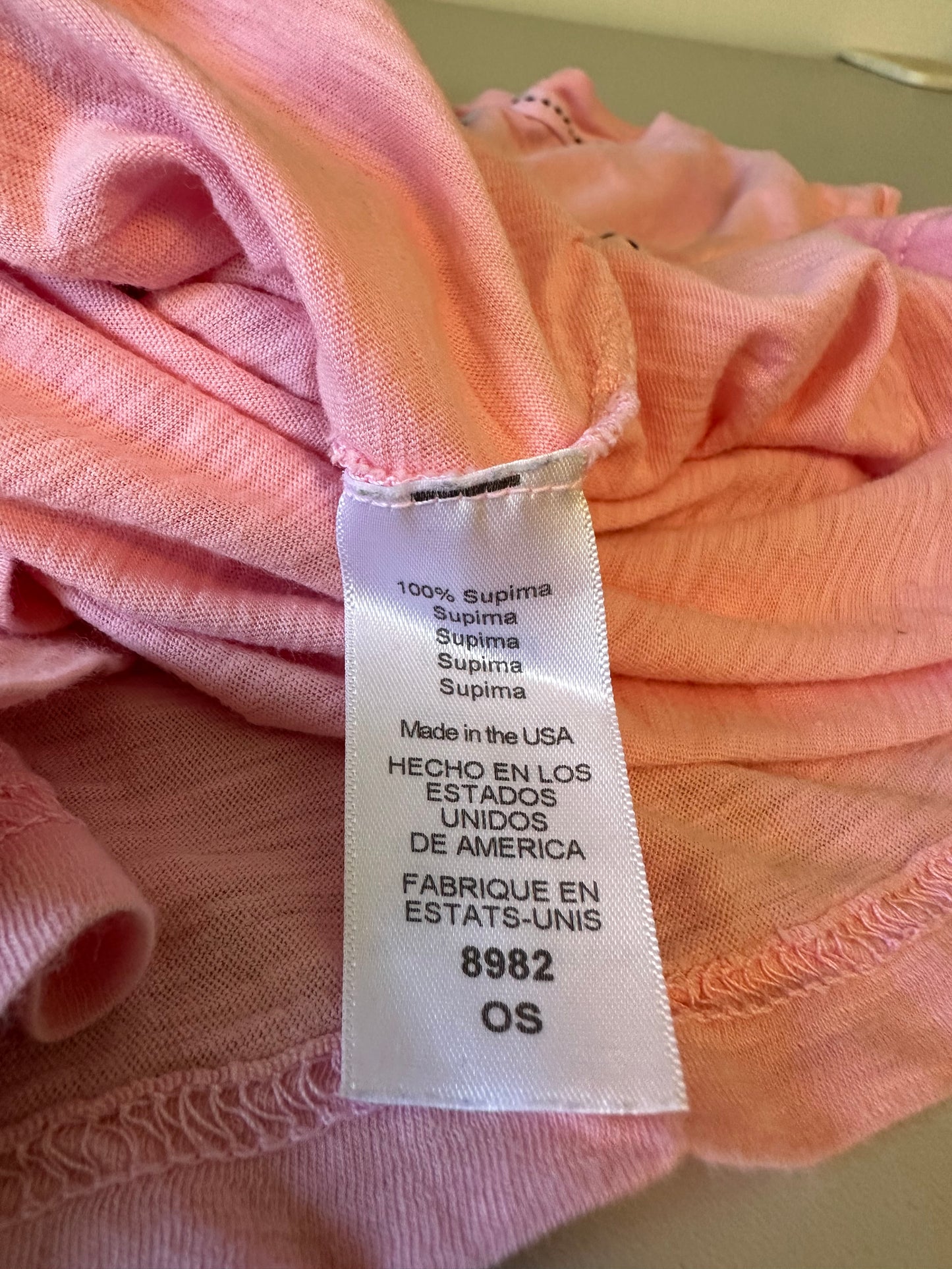 Michael Stars Pink Supima Cotton Short Sleeve V-Neck T-Shirt