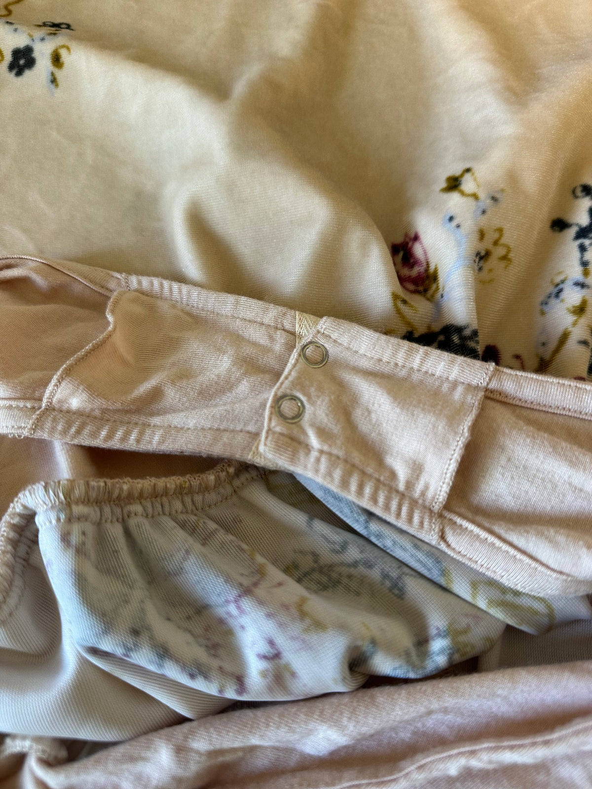 Free People Intimately Cream Floral Velvet Dolman Bodysuit | Size Medium