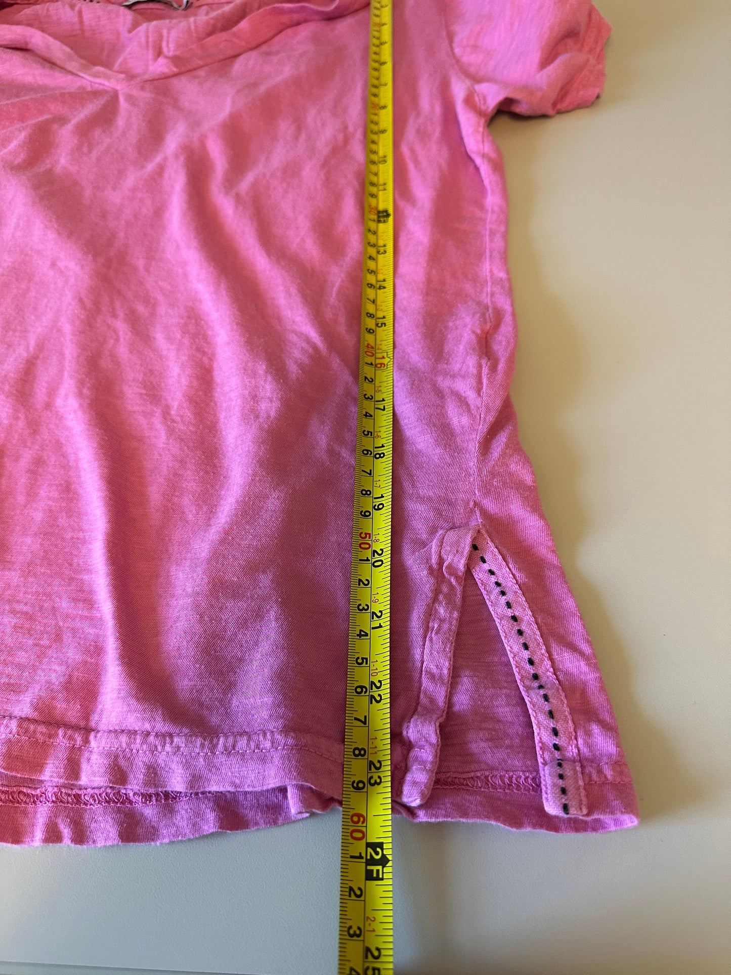 Michael Stars Pink Supima Cotton V-Neck Short Sleeve T-Shirt