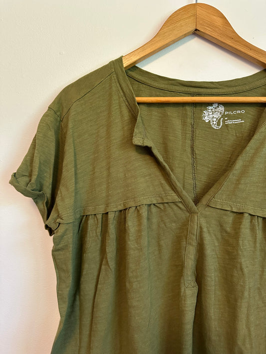Pilcro Babydoll Short Sleeve Cotton T-Shirt | Size Medium