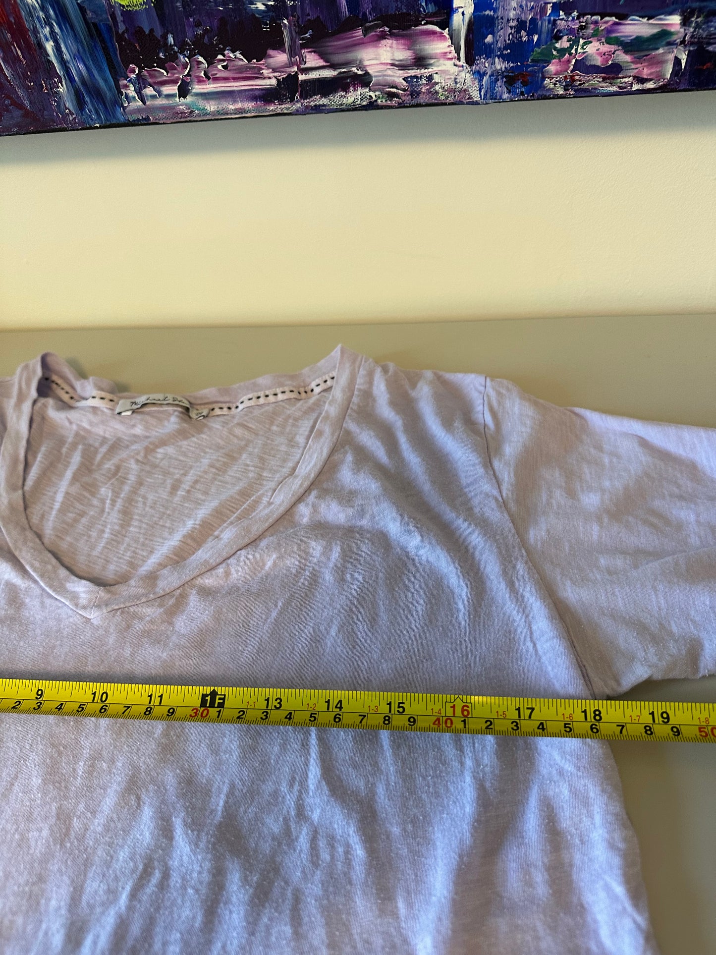 Michael Stars Lilac Purple Short Sleeve V-Neck Supima Cotton T-Shirt