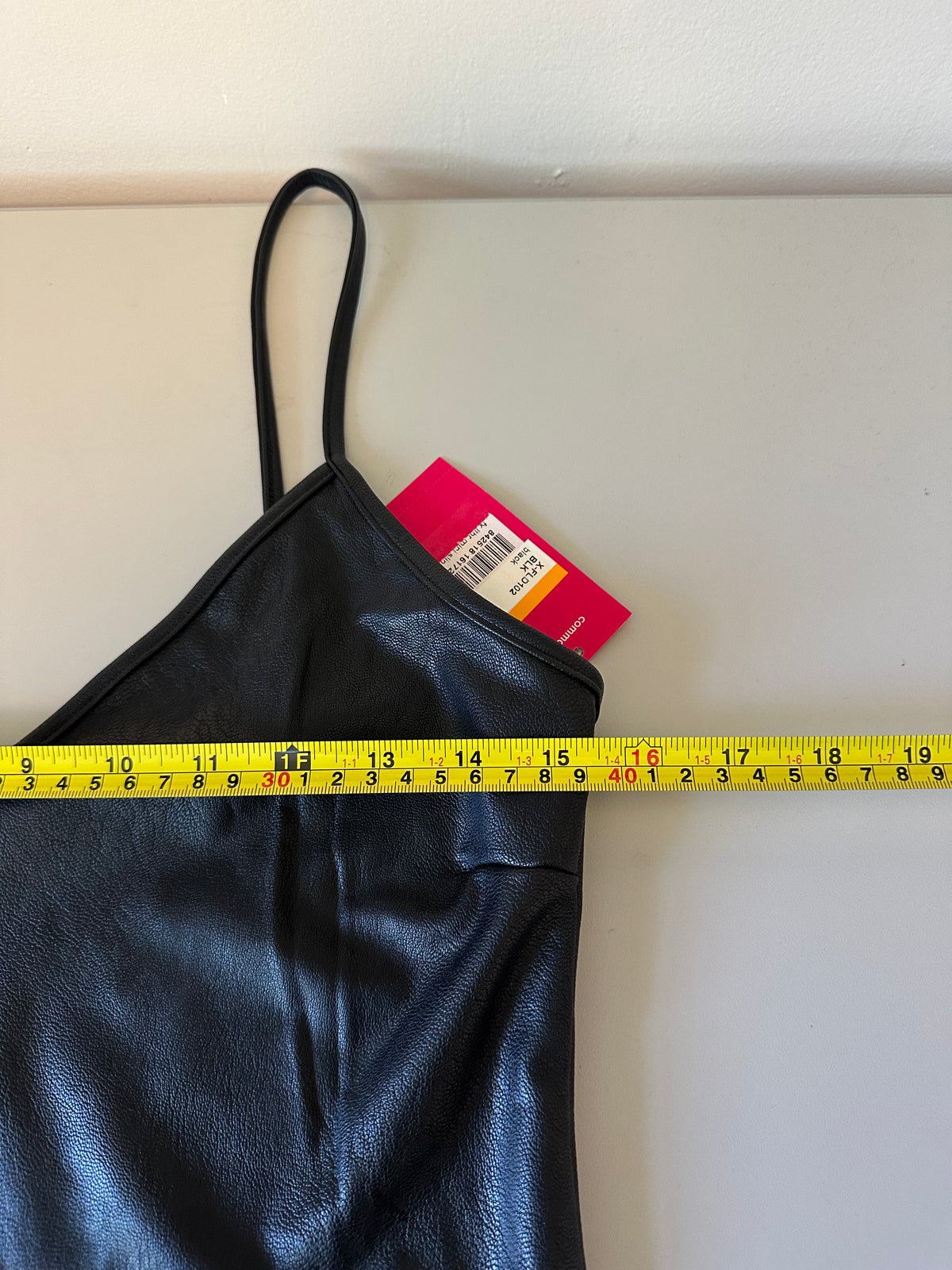 NWT Commando Black Faux Leather Mini Slip Dress | Size Small