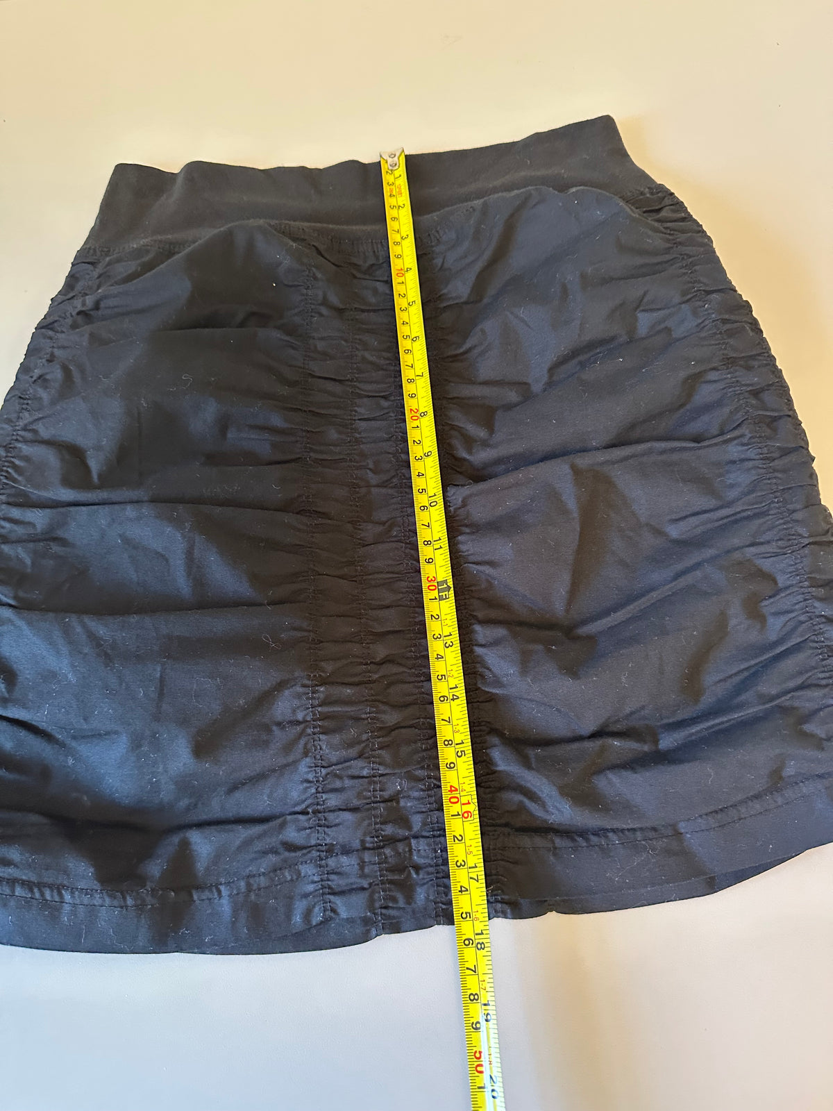 Wearables Black Ruched Cotton Stretch Mini Skirt | Size XS