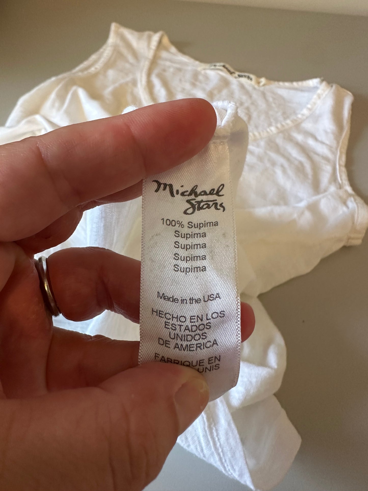 Michael Stars White Supima Cotton Scoop Neck Tank Top | One Size