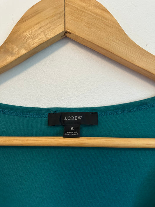 J. Crew Teal Green Tiered Short Sleeve Mini Dress | Size Small