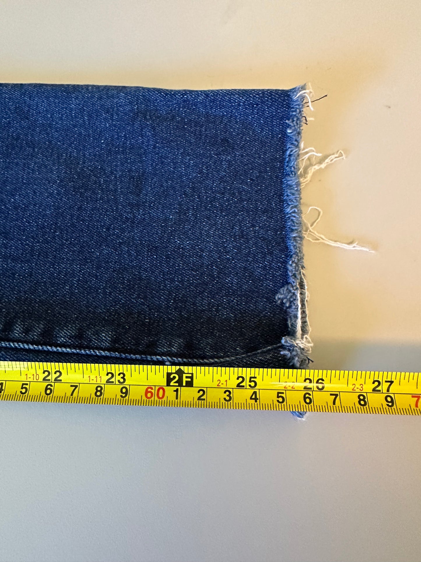 Frank & Eileen Cork High Rise Slim Straight Raw Hem Jeans in Dark Indigo | Size 26