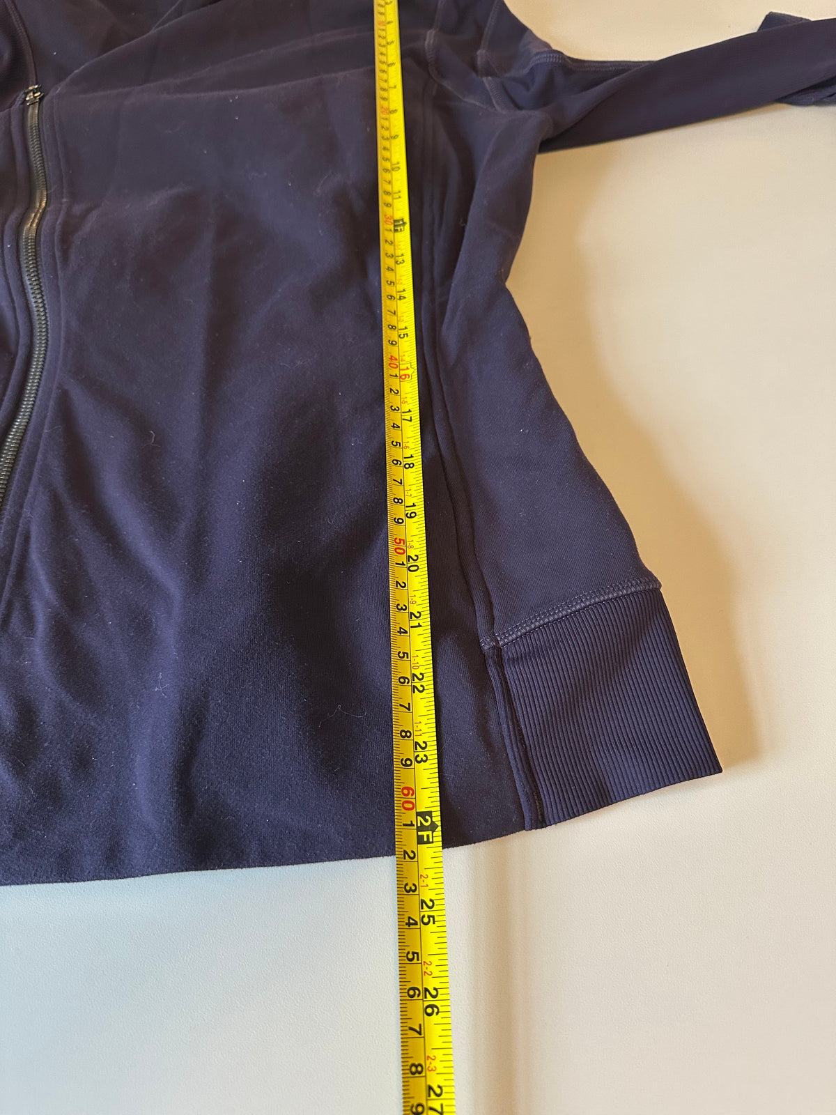 Lululemon In Flux Jacket Navy Blue Asymmetrical Zip Funnel Neck | Size 4