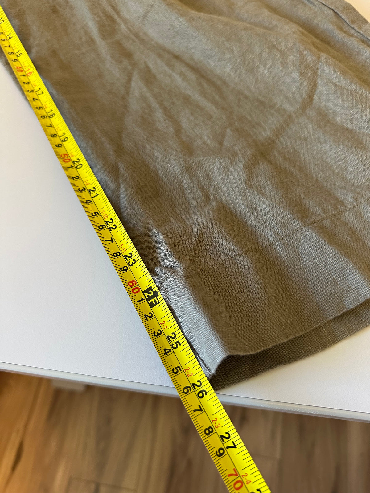 Madewell The Harlow Wide-Leg 100% Linen Olive Green Pants | Size 4P