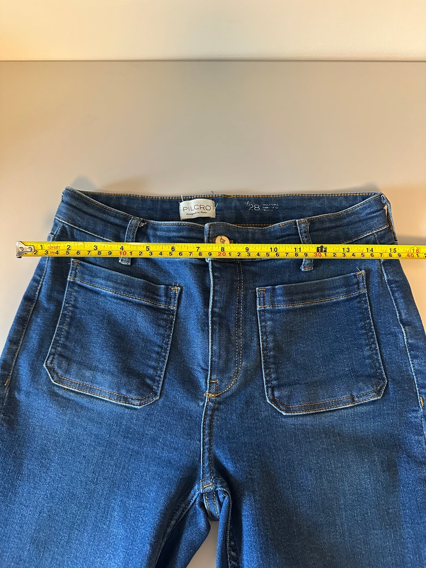 Pilcro Patch Pocket Flare Jeans | Size 28