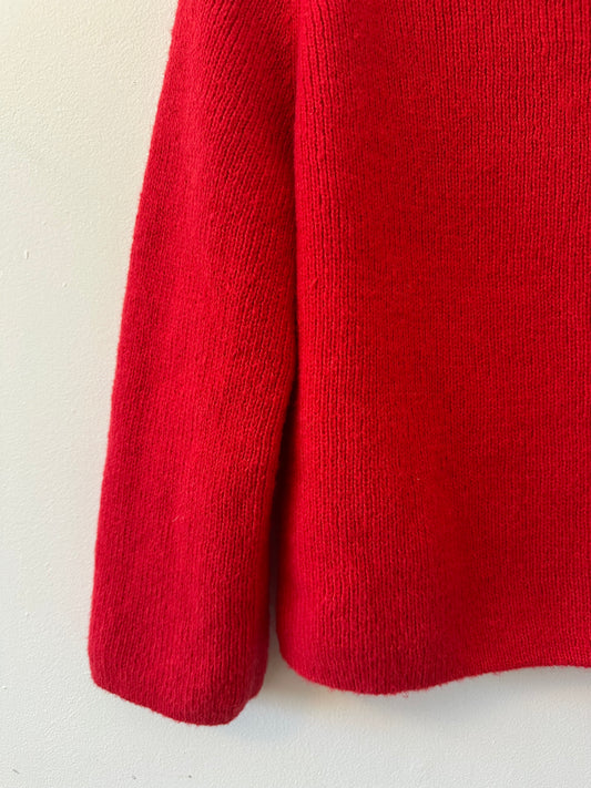 Unbranded Red Cowl Neck Oversized Soft Sweater | Size Small