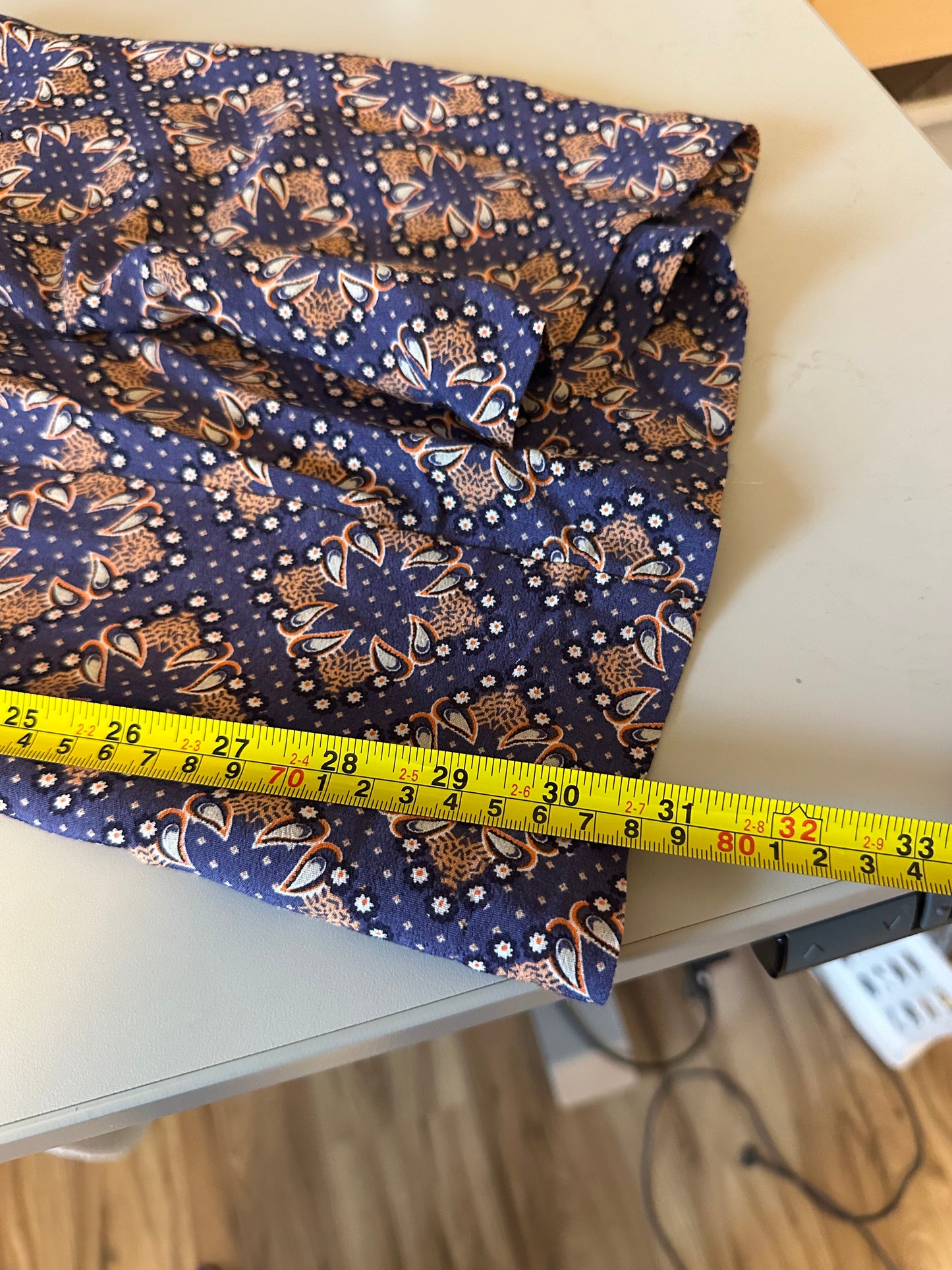 Maeve by Anthropologie Navy Blue Paisley Wide Leg Pants | Size 8