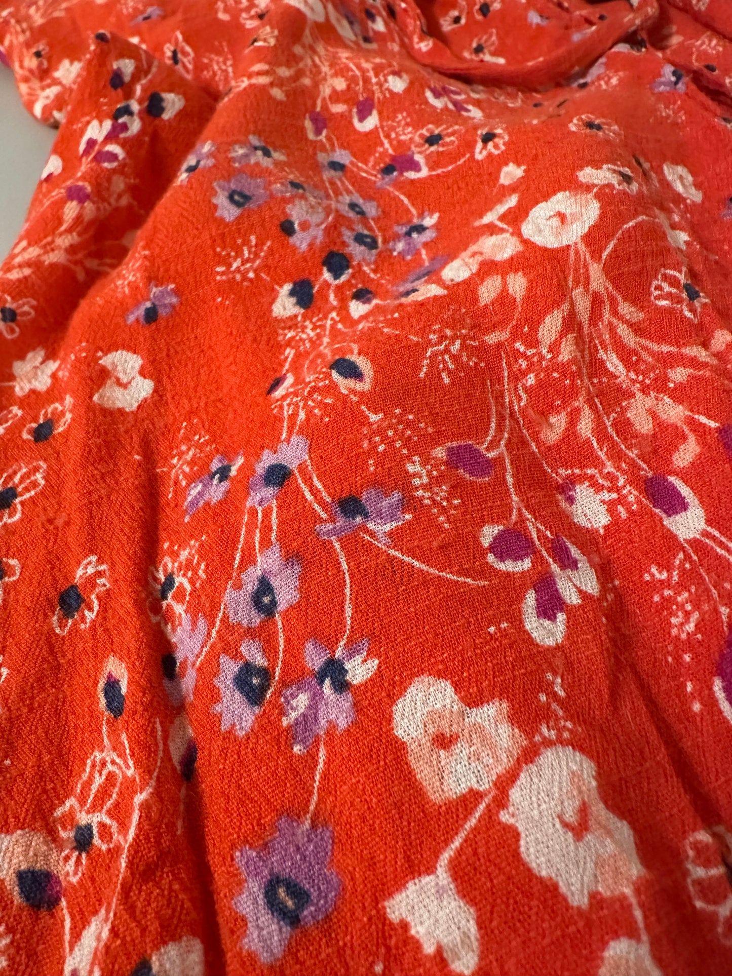 Free People Mini Floral Wrap Short Dress in Red | Size XS