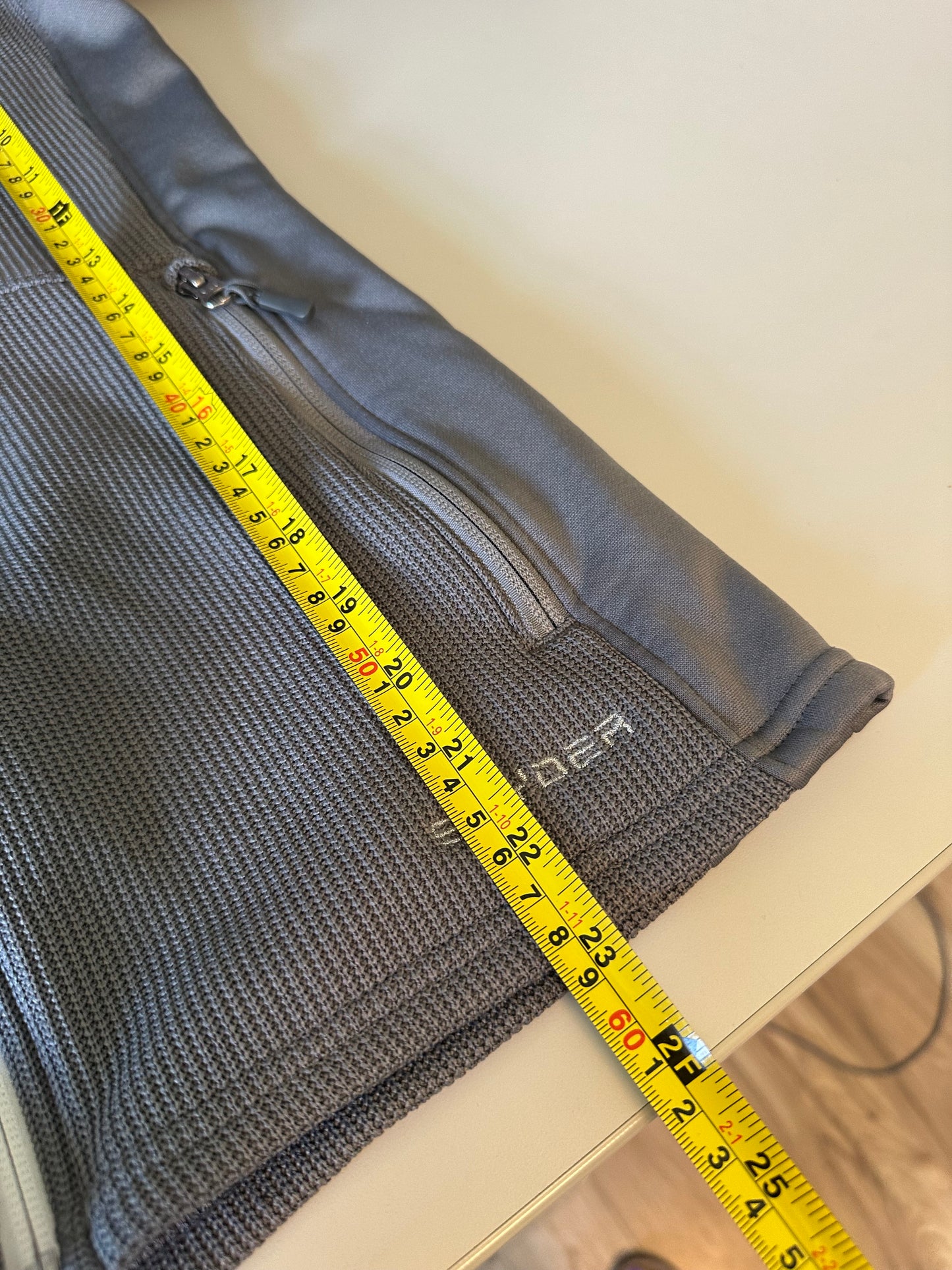 Spyder Gray Waffle Knit Full Zip Performance Mock Neck Jacket | Size Small