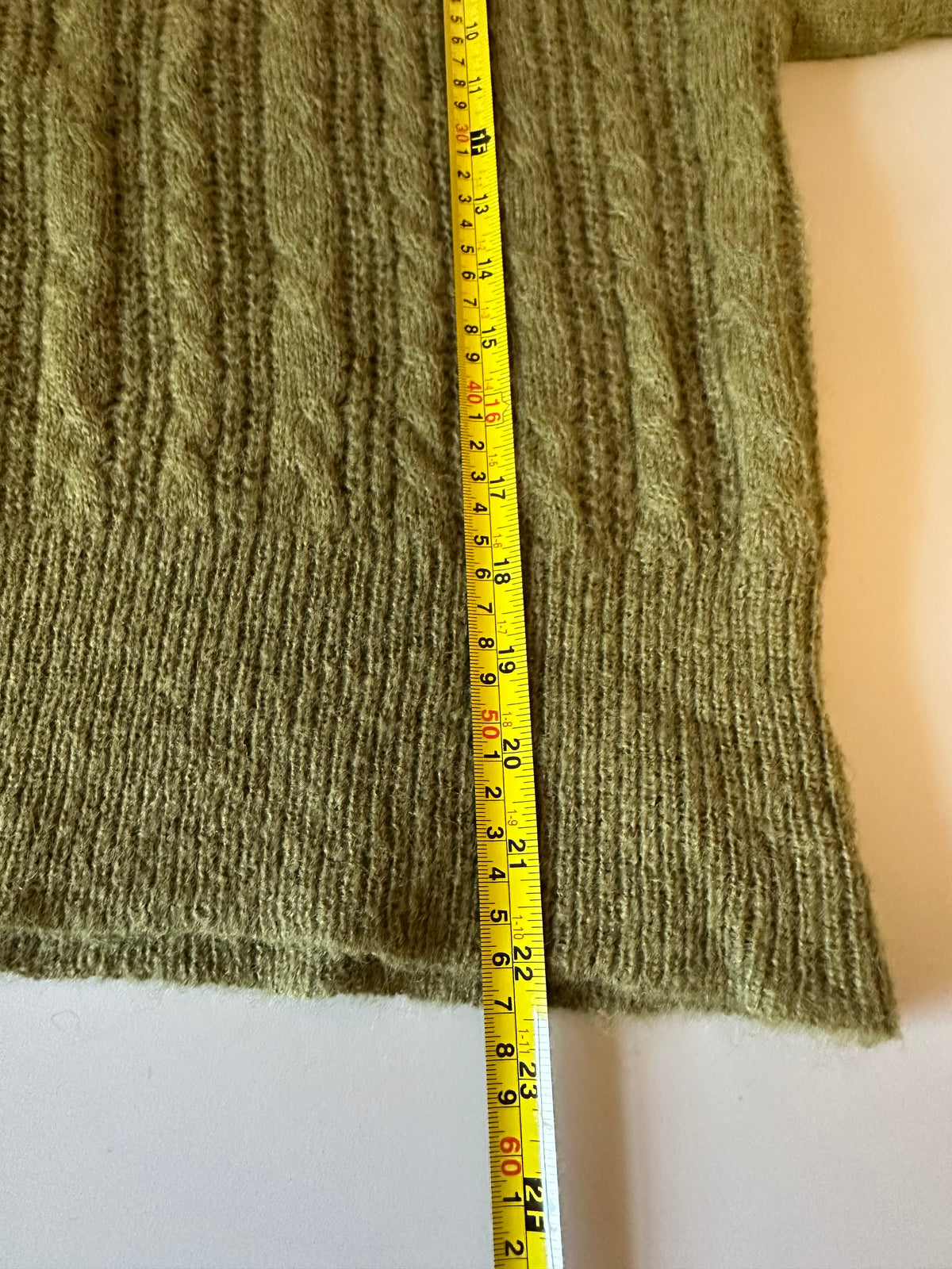 Cider Olive Green Cable Knit Mock Neck Short Sleeve Sweater | Size 3XL
