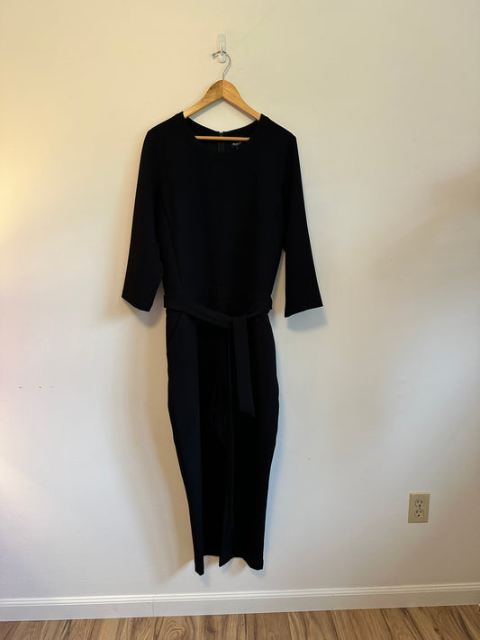 Madewell Sloan Crepe Jumpsuit in True Black | Size 12