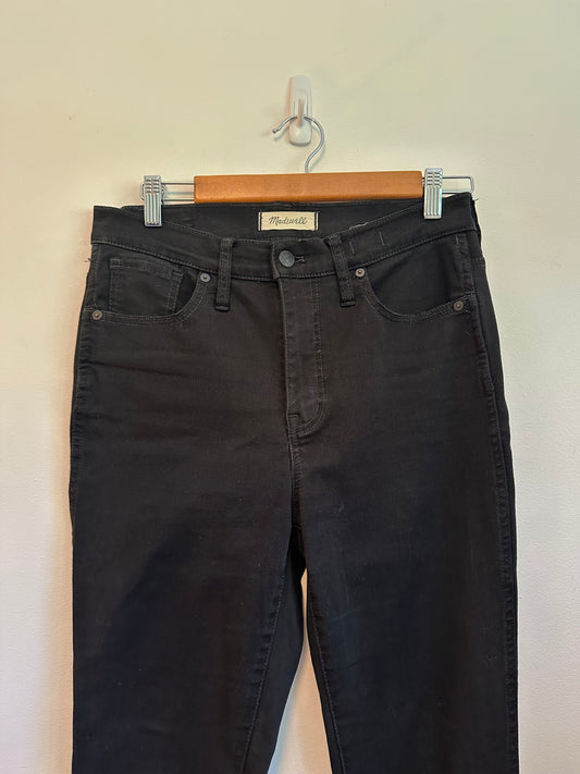 Madewell 10' High-Rise Skinny Jeans in Black Denim | Size 29