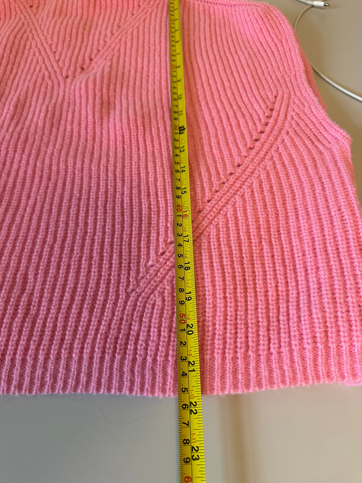 THML Pink Mock Neck Pointelle Ribbed Knit Sweater Vest | Size Small
