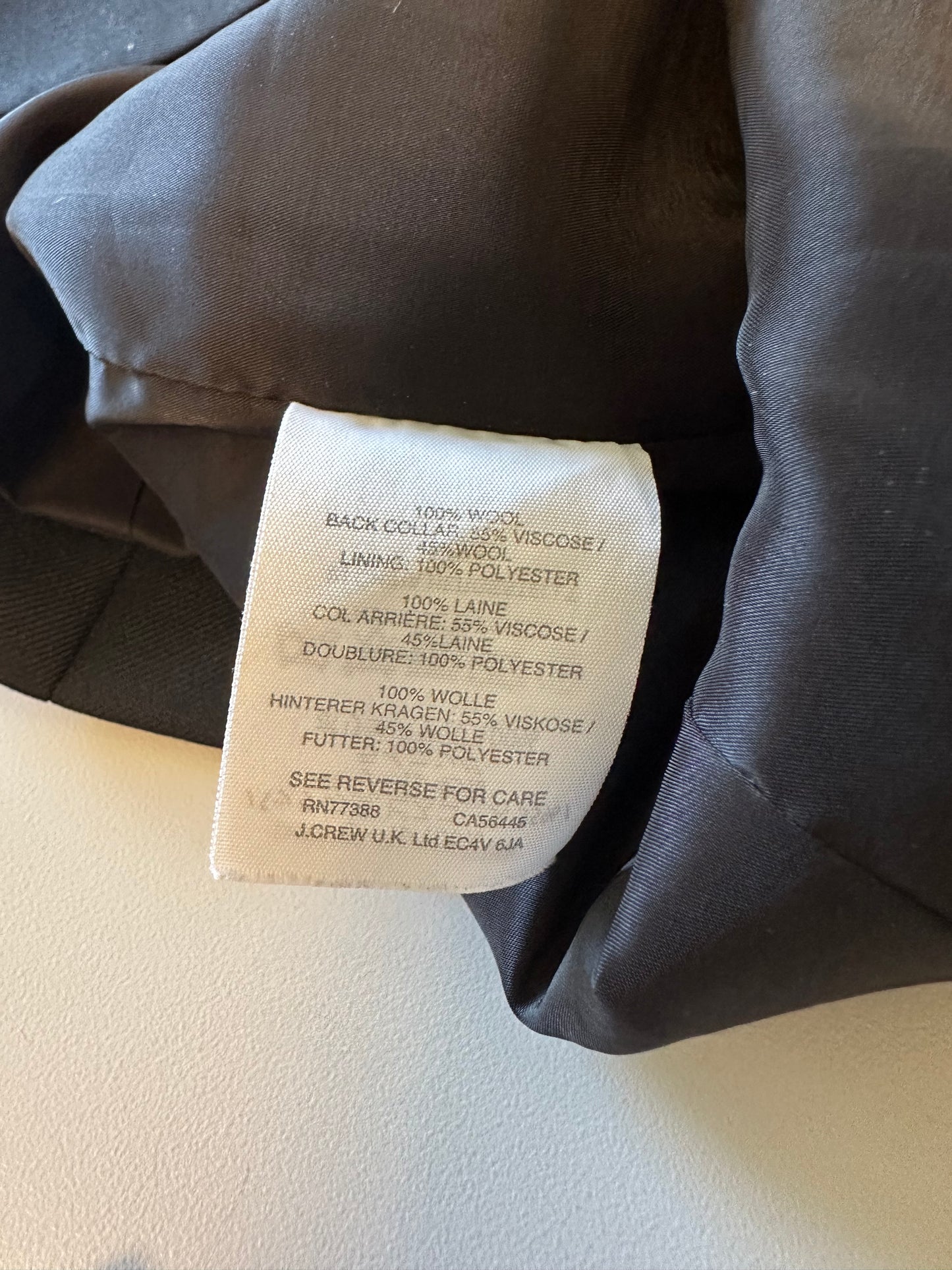 J. Crew Black Super 120s Wool Two-Button Blazer Jacket in Black | Size 6