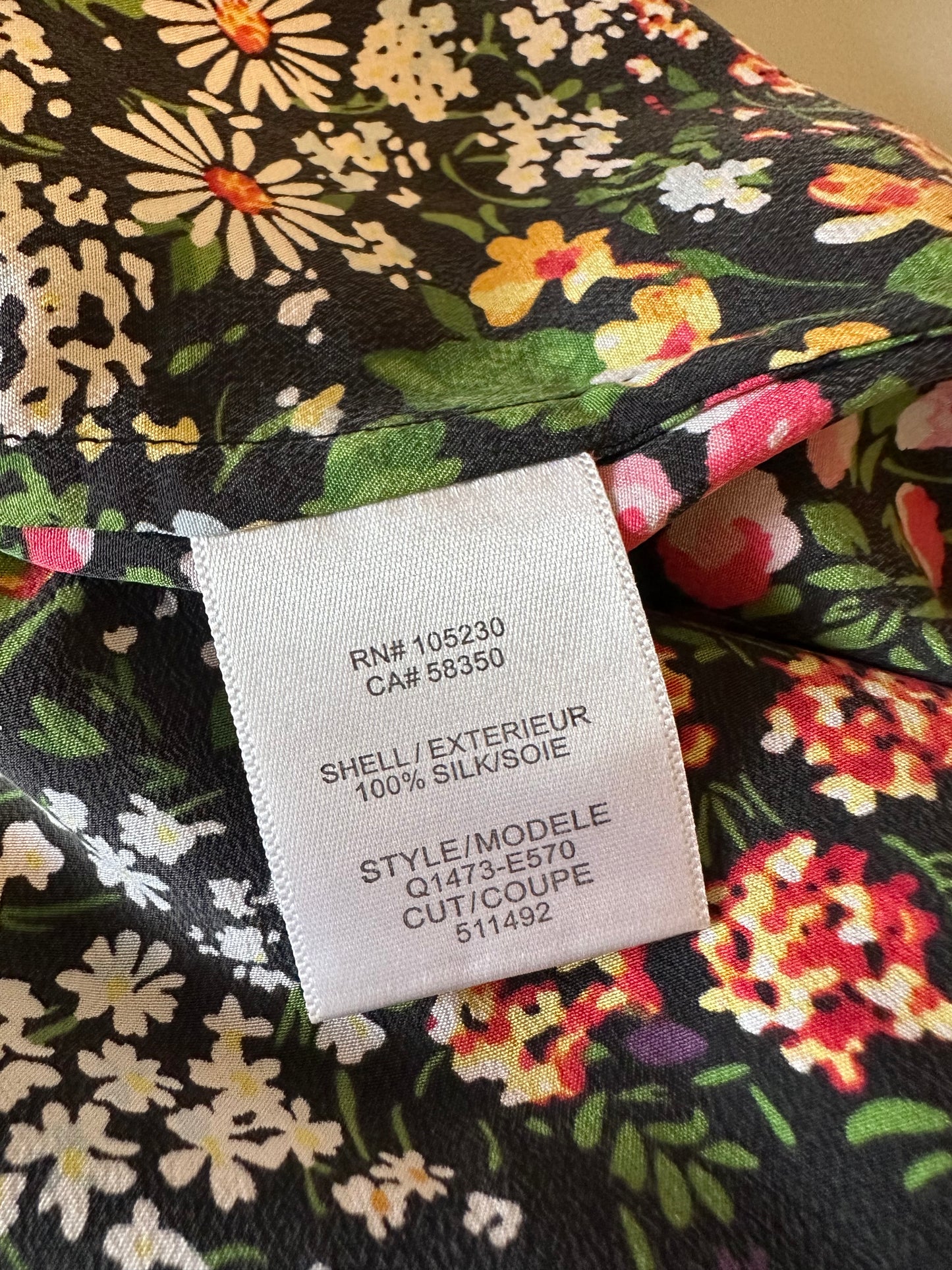 Equipment Femme 100% Silk Floral Camisole Top in Black Floral | Size Small