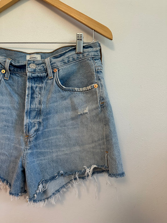 Citizens of Humanity Premium Vintage Denim Shorts in Light Wash Organic Cotton | Size 26