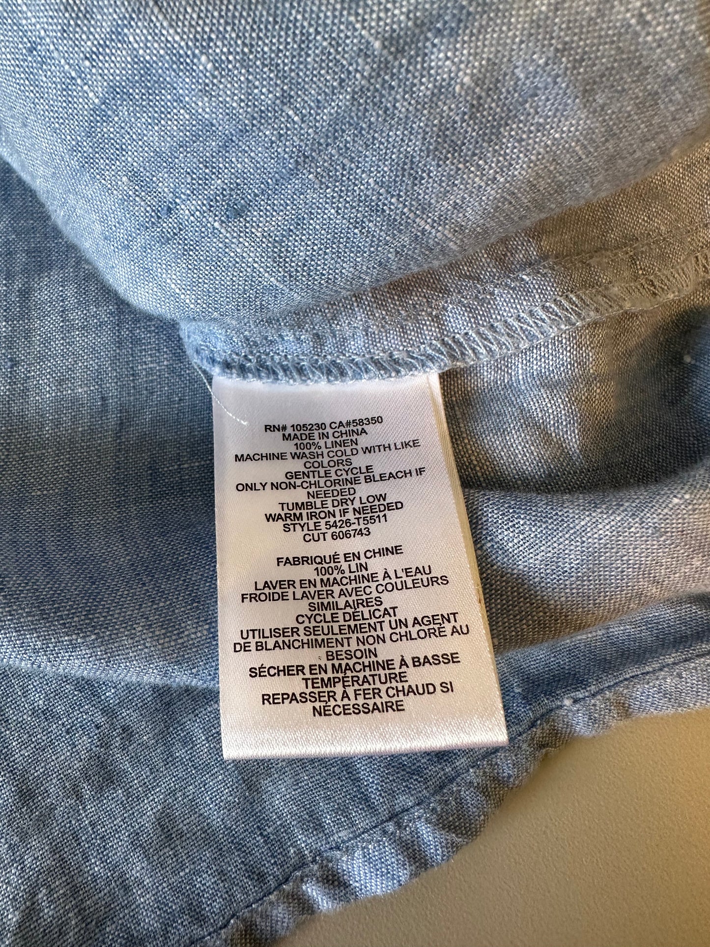 Joie Soft Blue 100% Linen Button Back Sleeveless Tank Top | Size XS