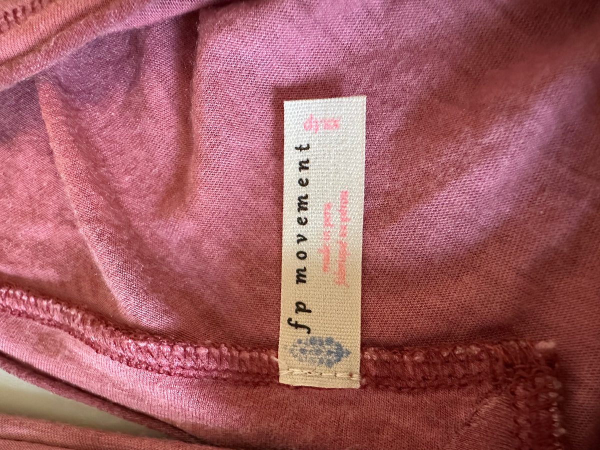 Free People FP Movement V-Neck Relaxed Tank Top in Berry Pink | Size XS
