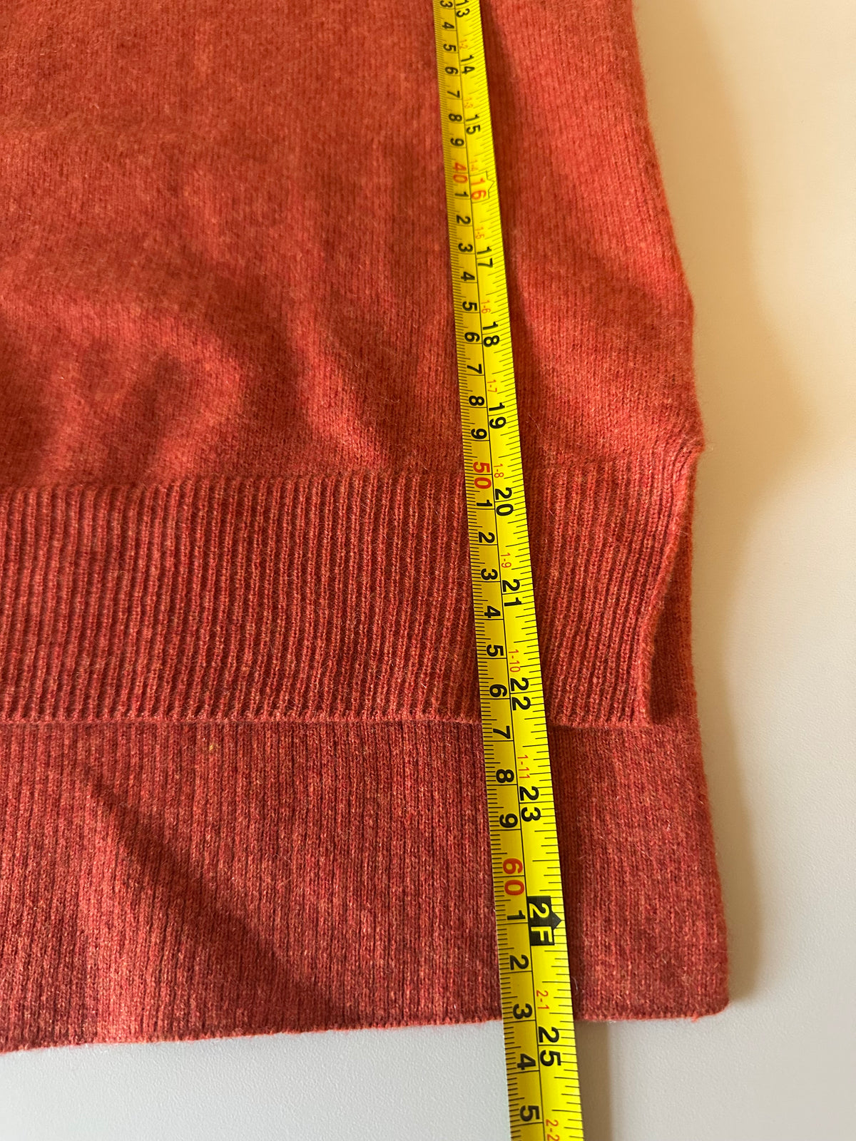 Tahari Pure Luxe 100% Cashmere Burnt Orange Crewneck Sweater | Size XS