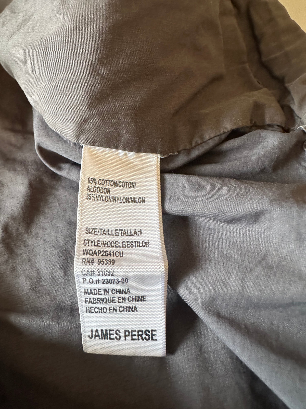 James Perse Standard Charcoal Gray Utility Jacket | Size 1 (Small)