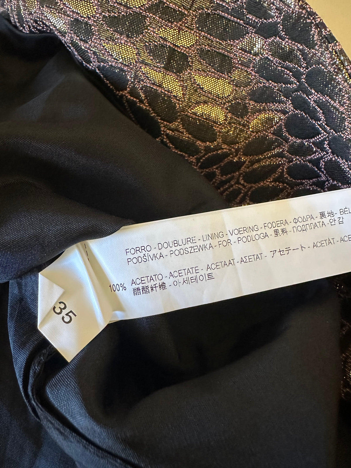 Zara Metallic Gold Jacquard Tie Waist Mini A-Line Mini Skirt | Size Medium