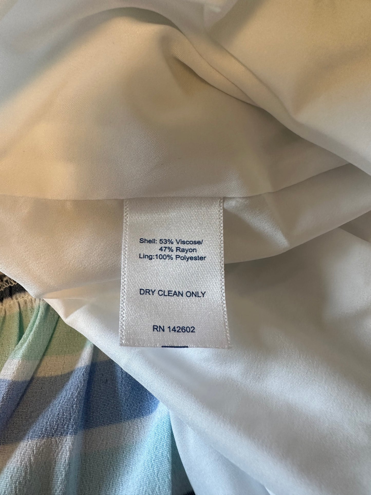Sail to Sable Blue Striped Tiered V-Neck Bell Sleeve Mini Dress | Size Small