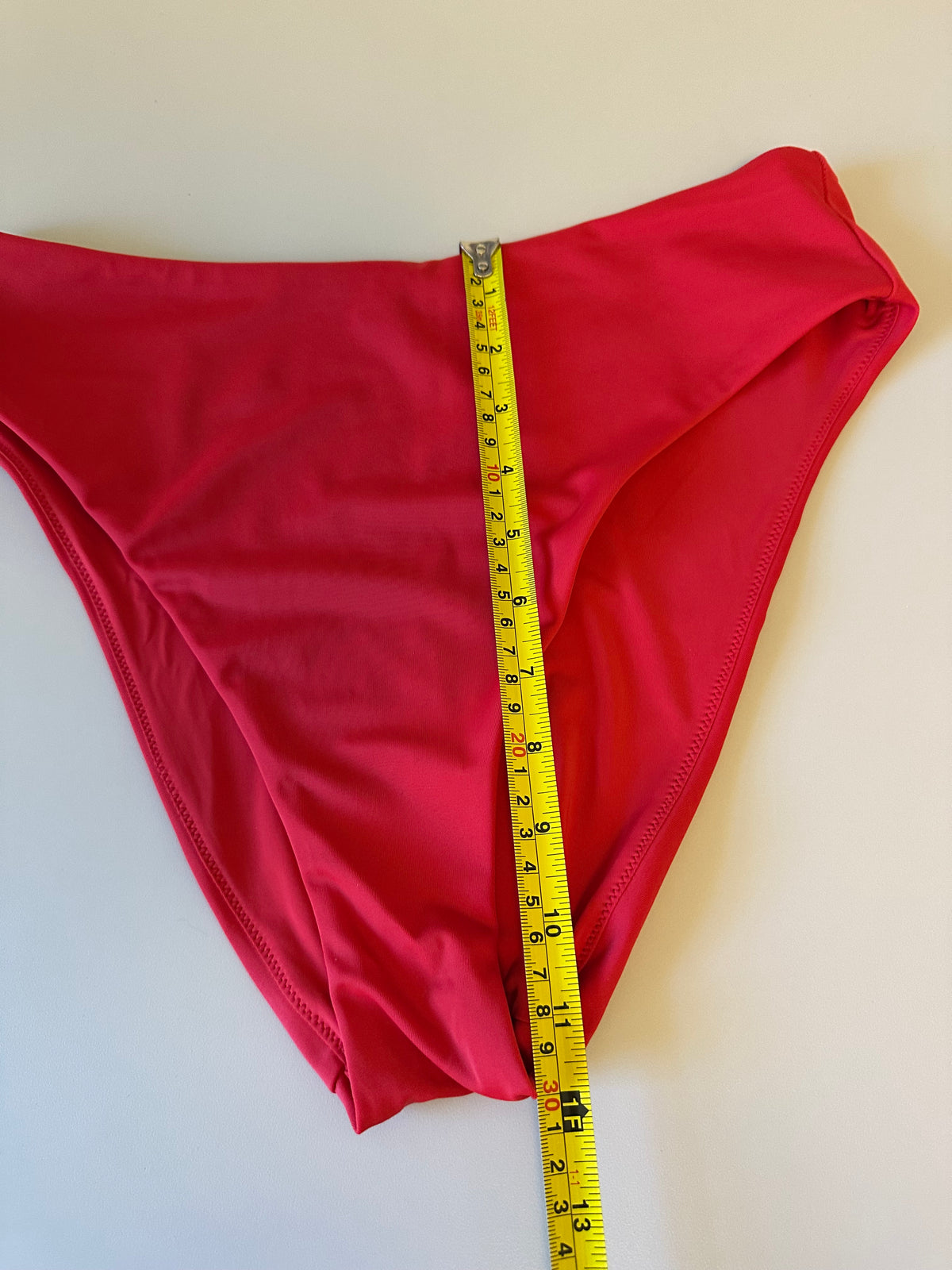 Andie Swim The 90s High Waist Bikini Bottom in Cherry Red | Size Medium
