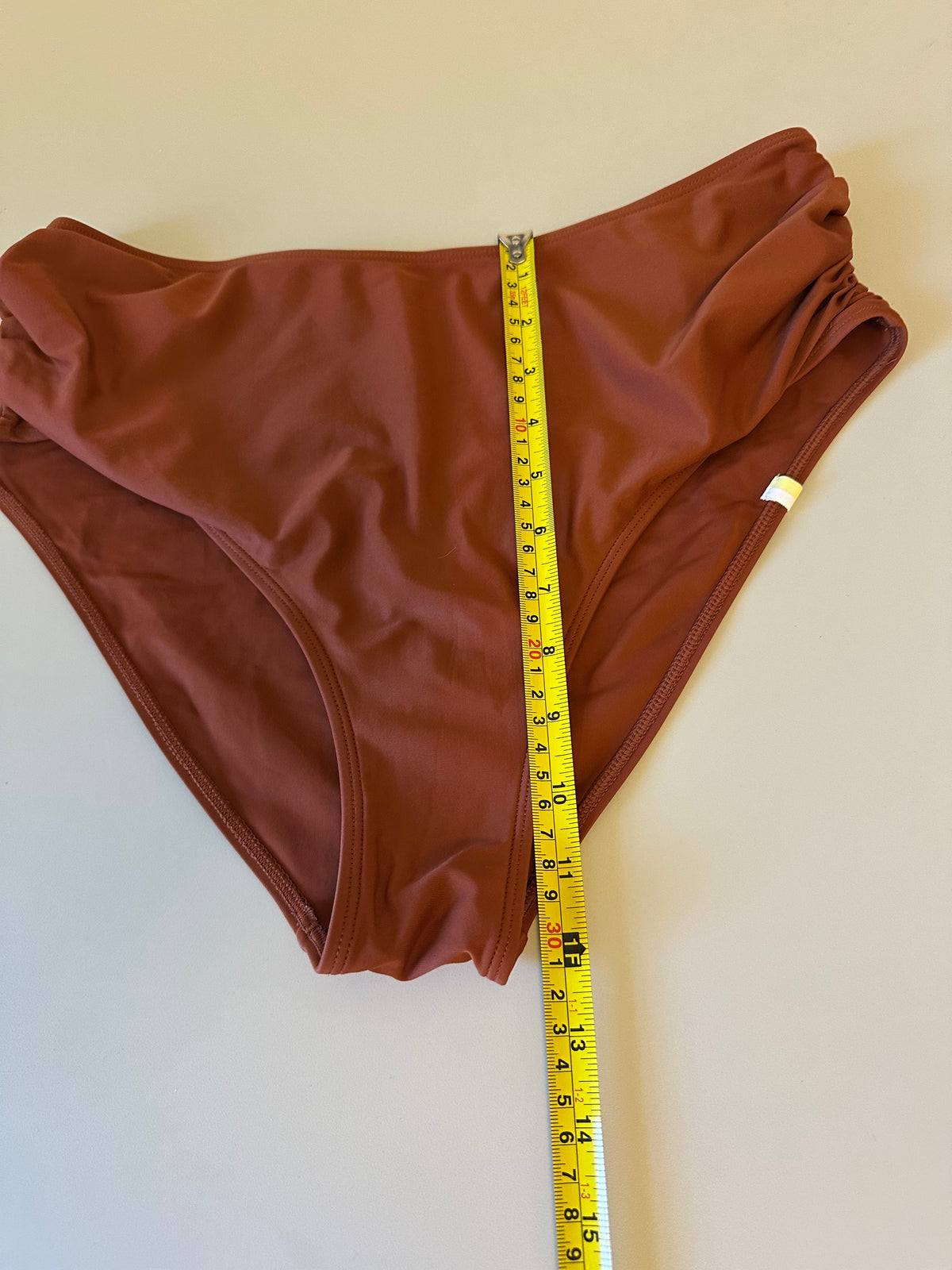 Summersalt Ruched High Leg High Rise Bikini Bottom in Terracotta Clay | Size 10
