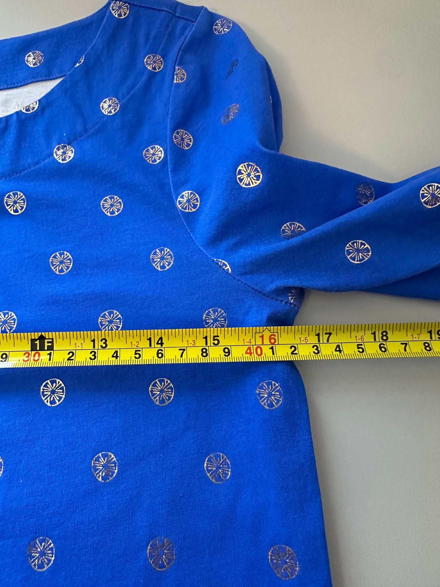 Lilly Pulitzer Cotton Bay Dress in Blue Grotto with Gold Print | Size Small