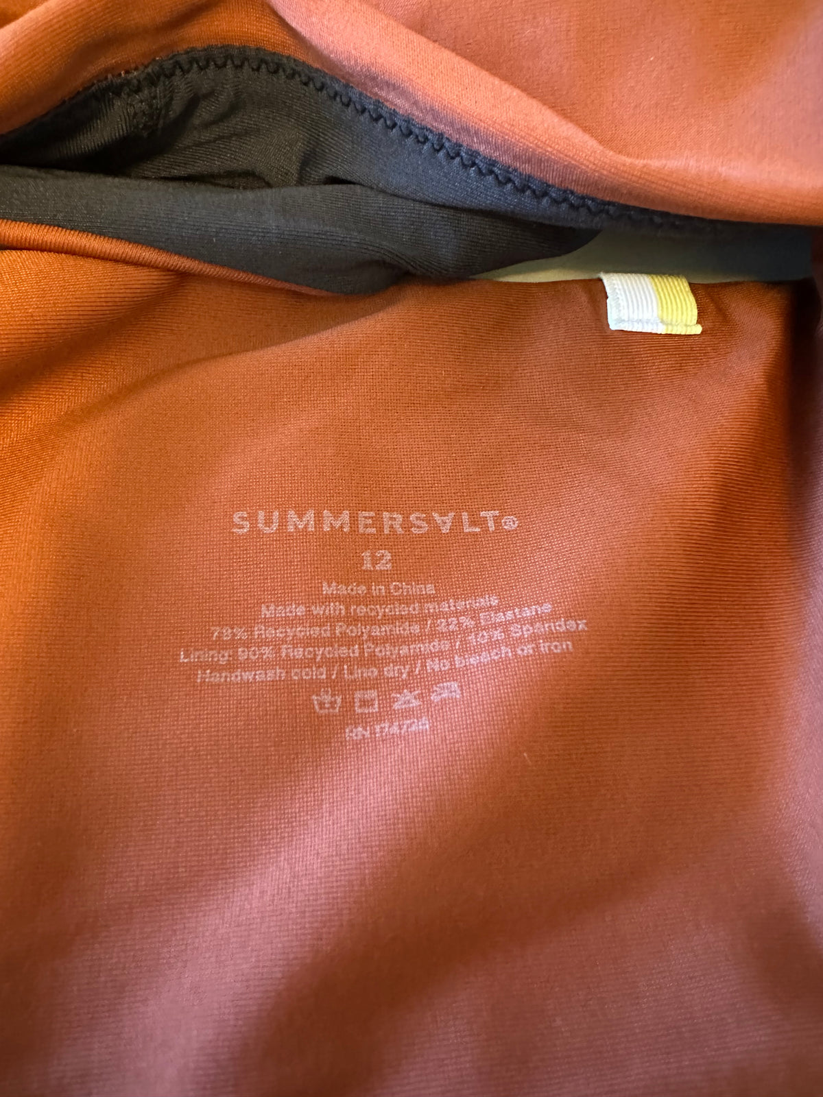 Summersalt The Sidestroke One Shoulder Bikini Top in Terracotta Rust | Size 12